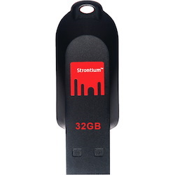 Strontium Pollex 32 GB USB 2.0 Flash Drive - Black, Red