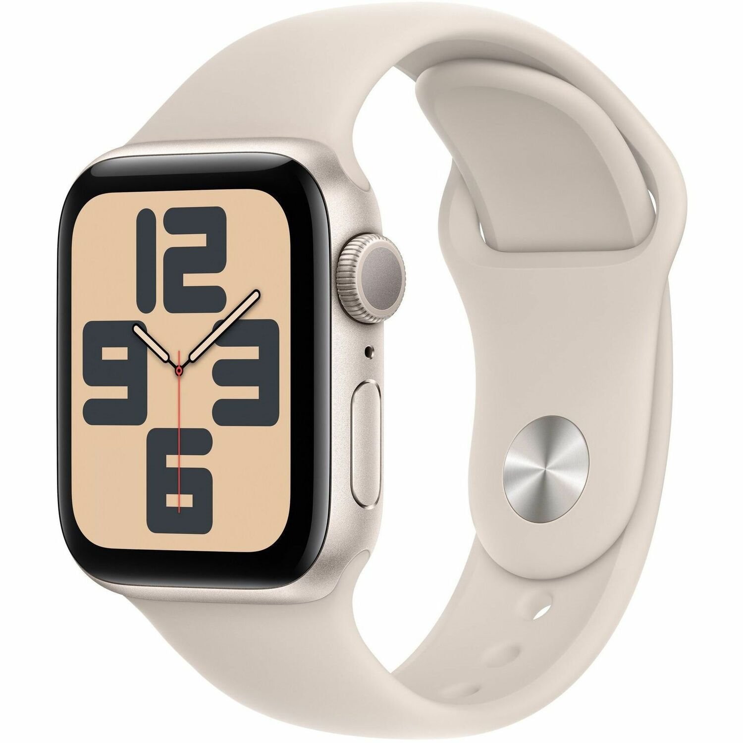 Apple Watch SE Smart Watch - 44 mm Case Height - 38 mm Case Width - Starlight Case Color - Starlight Band Color - Glass Body Material - Aluminium Case Material - Wireless LAN