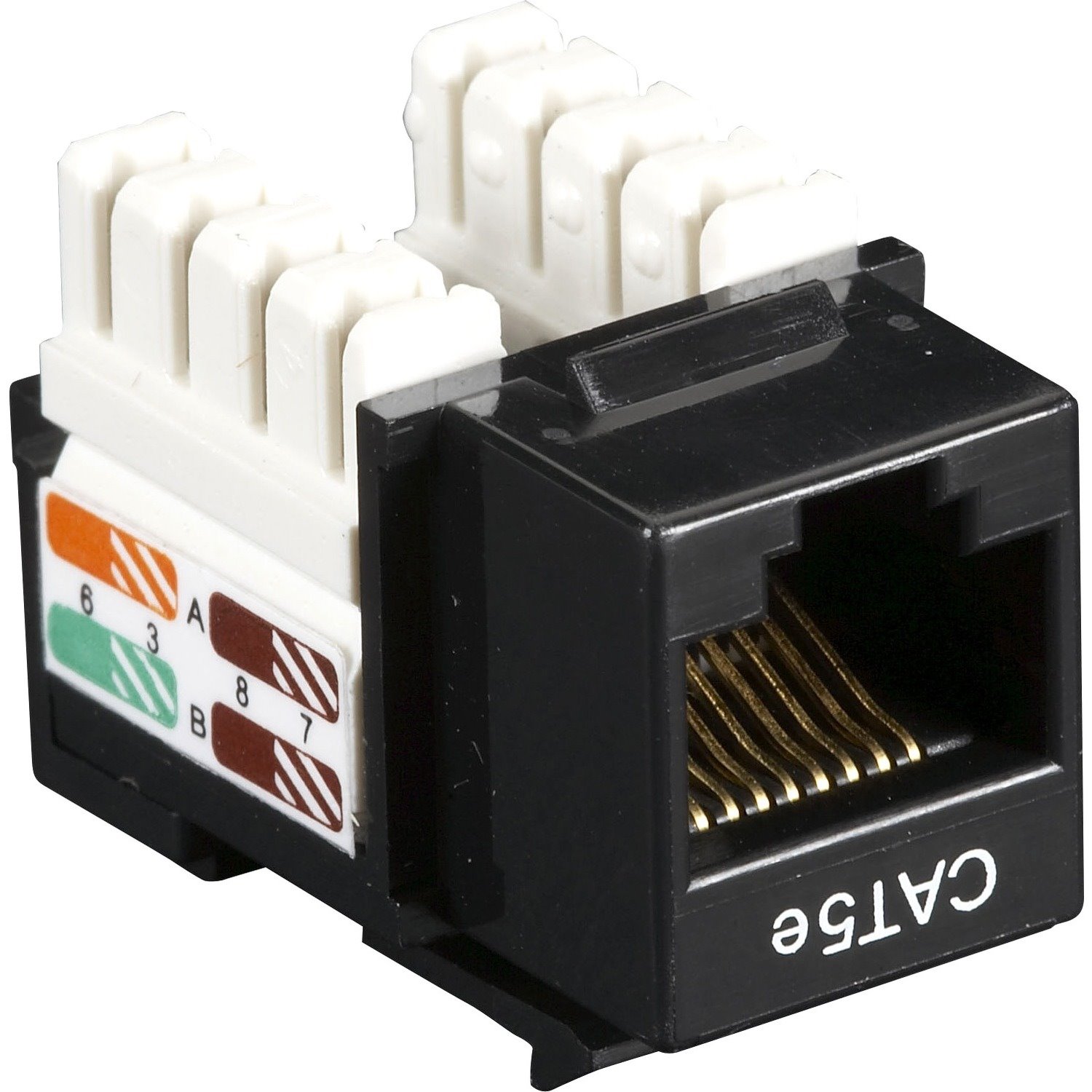 Black Box CAT5e Value Line Keystone Jack, Black 25-Pack