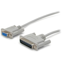 StarTech.com 10 ft Cross Wired DB9 to DB25 Serial Null Modem Cable - Null modem cable - DB-9 (F) - DB-25 (M) - 10 ft