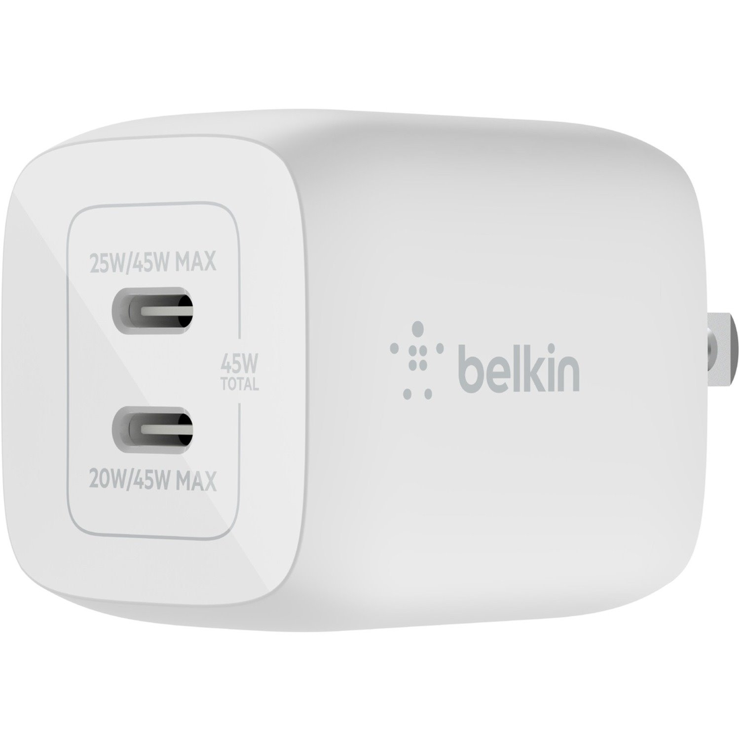 Belkin BOOST&uarr;CHARGE PRO Dual USB-C GaN Wall Charger With PPS 45W