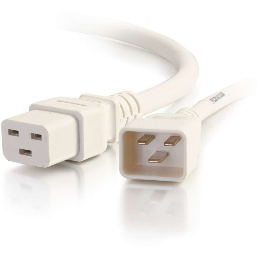 C2G 8ft 12AWG Power Cord (IEC320C20 to IEC320C19) - White