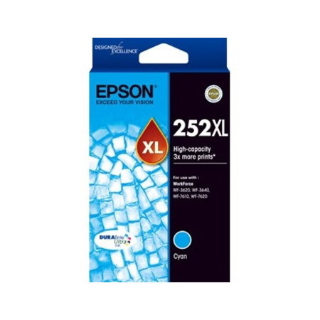 Epson DURABrite Ultra 252XL Original High Yield Inkjet Ink Cartridge - Cyan - 1 Pack