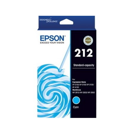 Epson 212 Original Standard Yield Inkjet Ink Cartridge - Cyan - 1 Pack