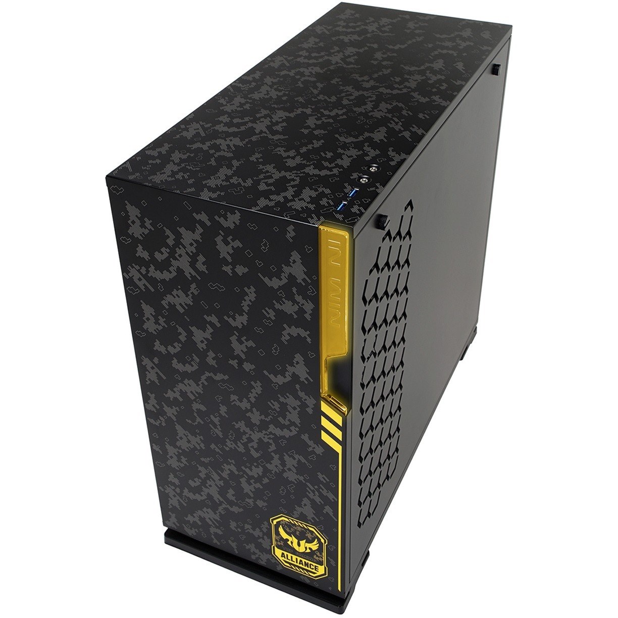 In Win 101 TUF Gaming Gaming Computer Case - ATX Motherboard Supported - Mid-tower - Tempered Glass, ABS Plastic, Galvanized Steel - Black