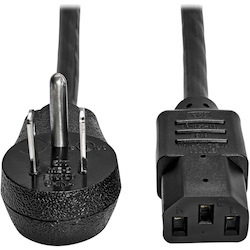 Tripp Lite by Eaton Computer Power Cord Right-Angle NEMA 5-15P to C13 - Heavy-Duty 15A 125V 14 AWG 12 ft. (3.66 m) Black