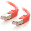C2G 25ft Cat5e Snagless Shielded (STP) Ethernet Cable - Cat5e Network Patch Cable - PoE - Red