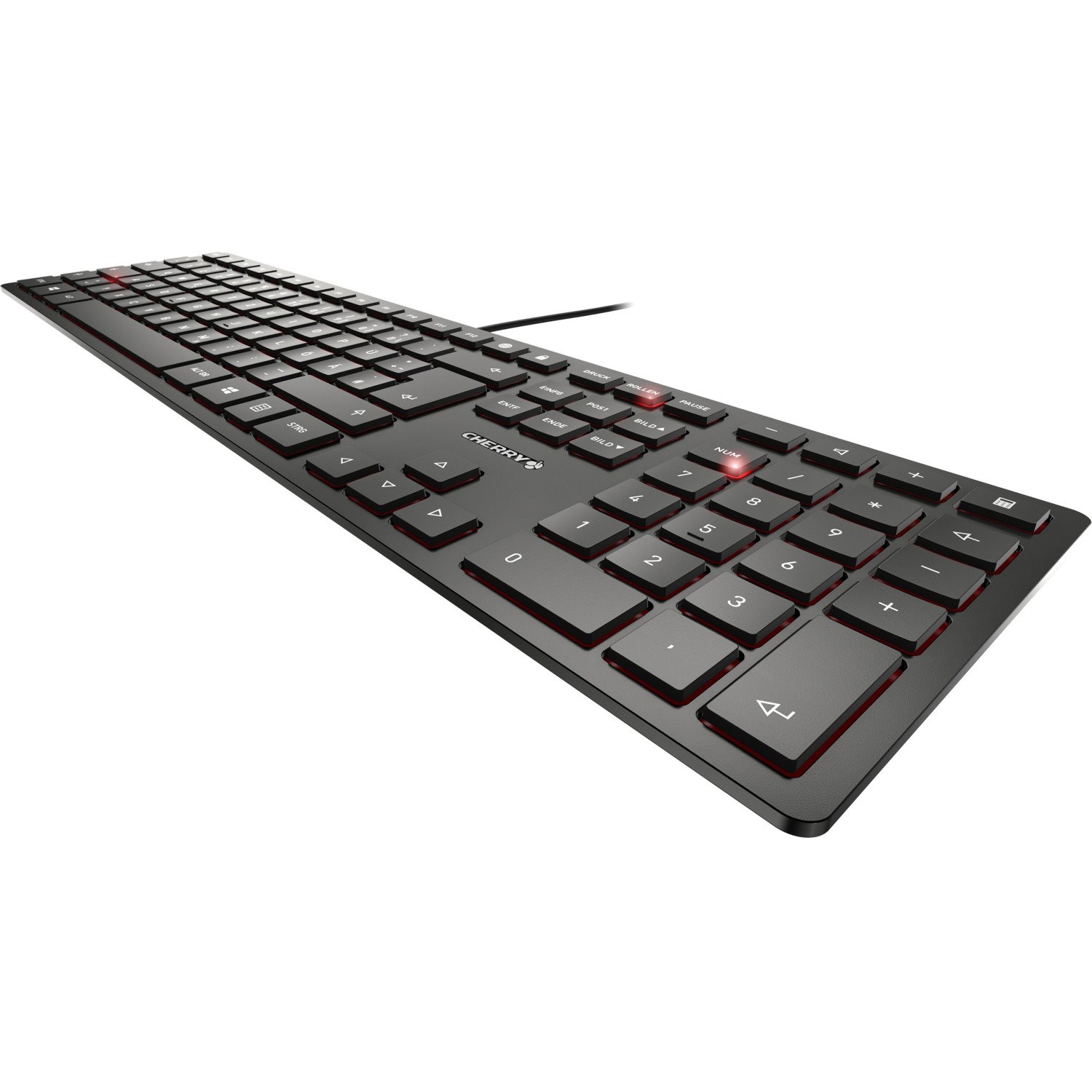 CHERRY KC 6000 SLIM Keyboard - Cable Connectivity - USB Interface - English (UK) - Black