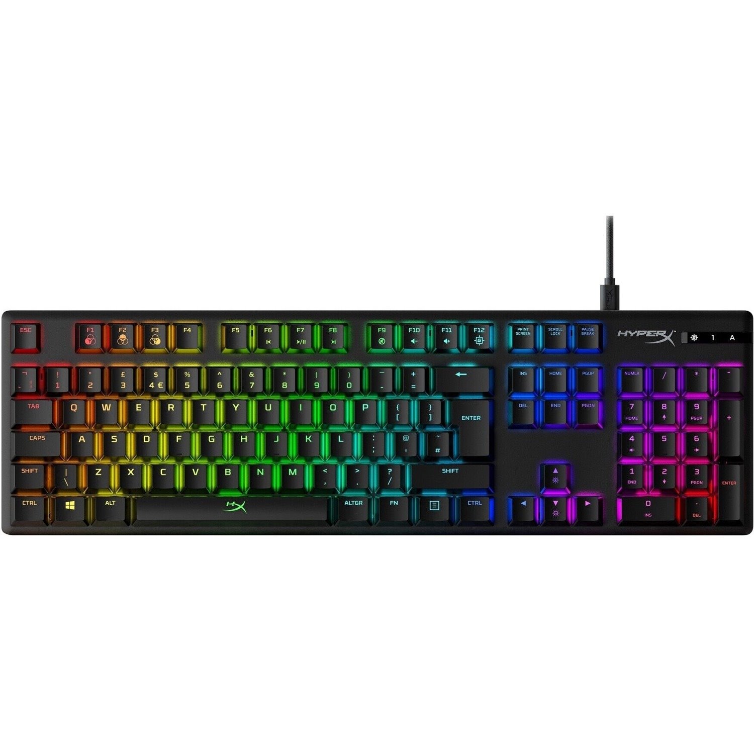 HyperX Alloy Origins Gaming Keyboard - Cable Connectivity - USB Type C, USB Type A Interface - RGB LED - English (UK)