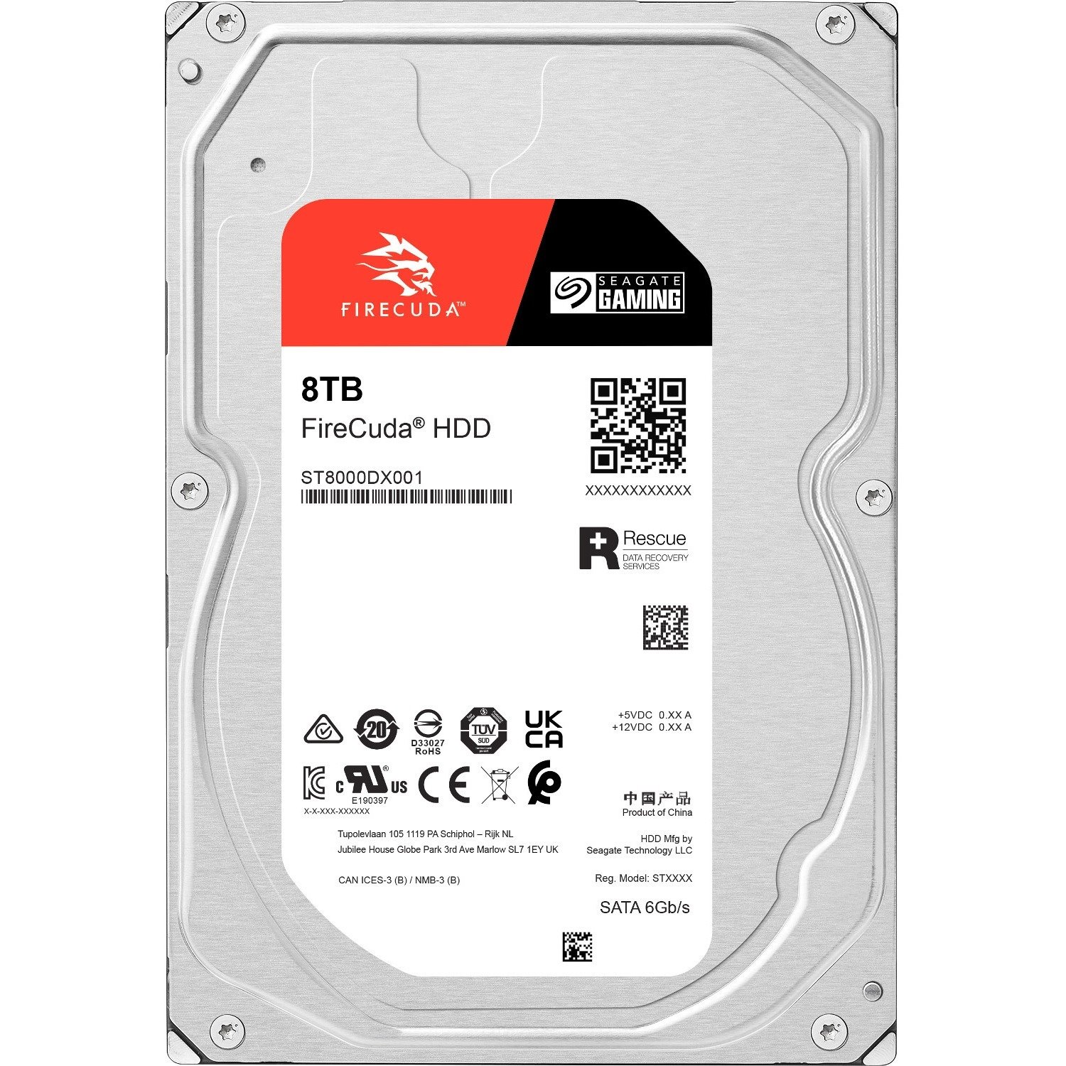 Seagate FireCuda ST8000DX001 8 TB Hard Drive - 3.5" Internal - SATA (SATA/600) - Conventional Magnetic Recording (CMR) Method