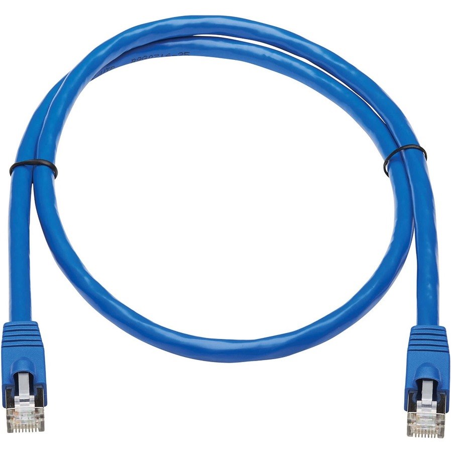 Eaton Tripp Lite Series Cat6a 10G Snagless F/UTP Ethernet Cable (RJ45 M/M), PoE, CMR-LP, Blue, 3 ft. (0.91 m), TAA