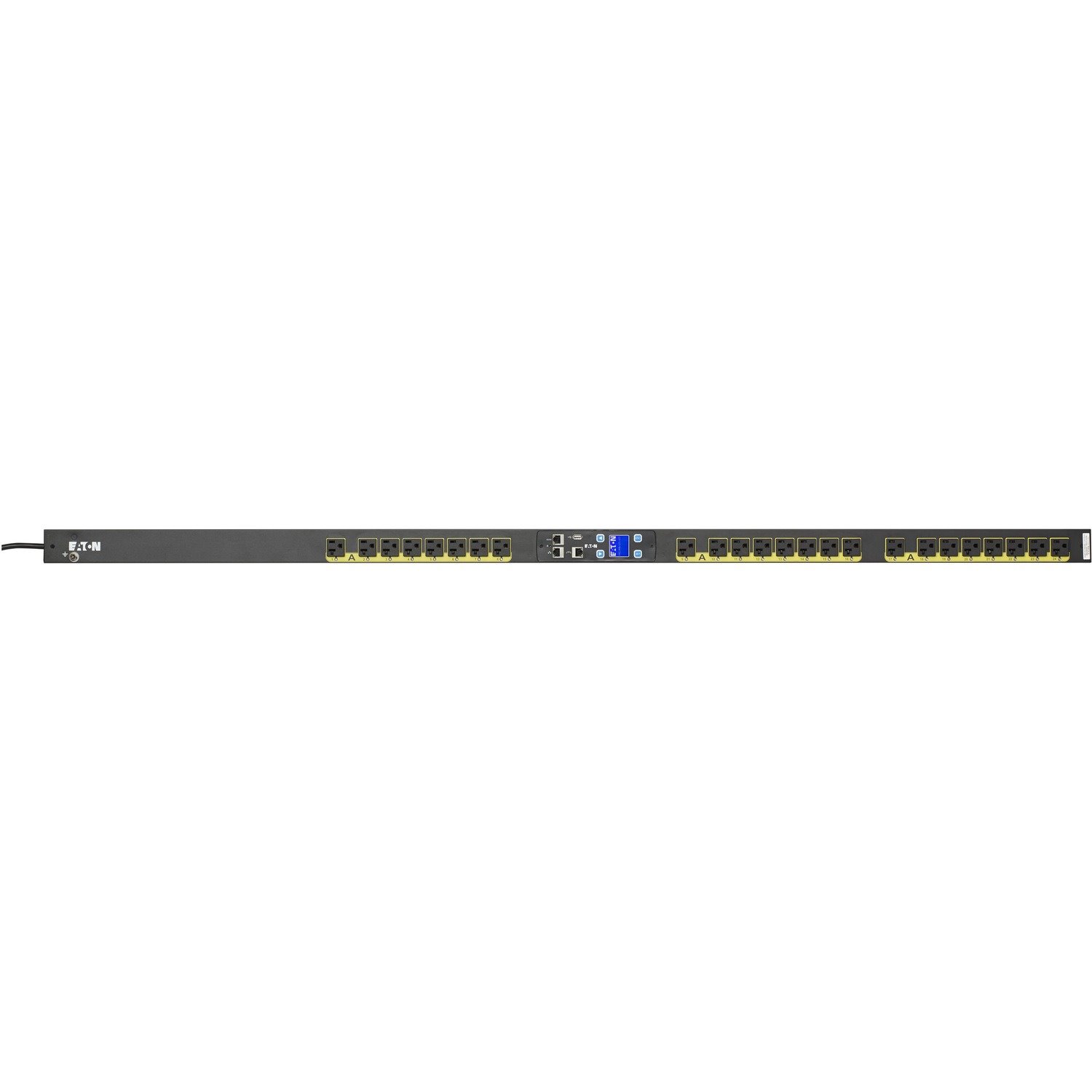 Eaton Managed rack PDU, 0U, 5-20P, L5-20P input, 1.92 kW max, 120V, 16A, 10 ft cord, Black, Single-phase, Outlets: (24) 5-20R - TAA compliant