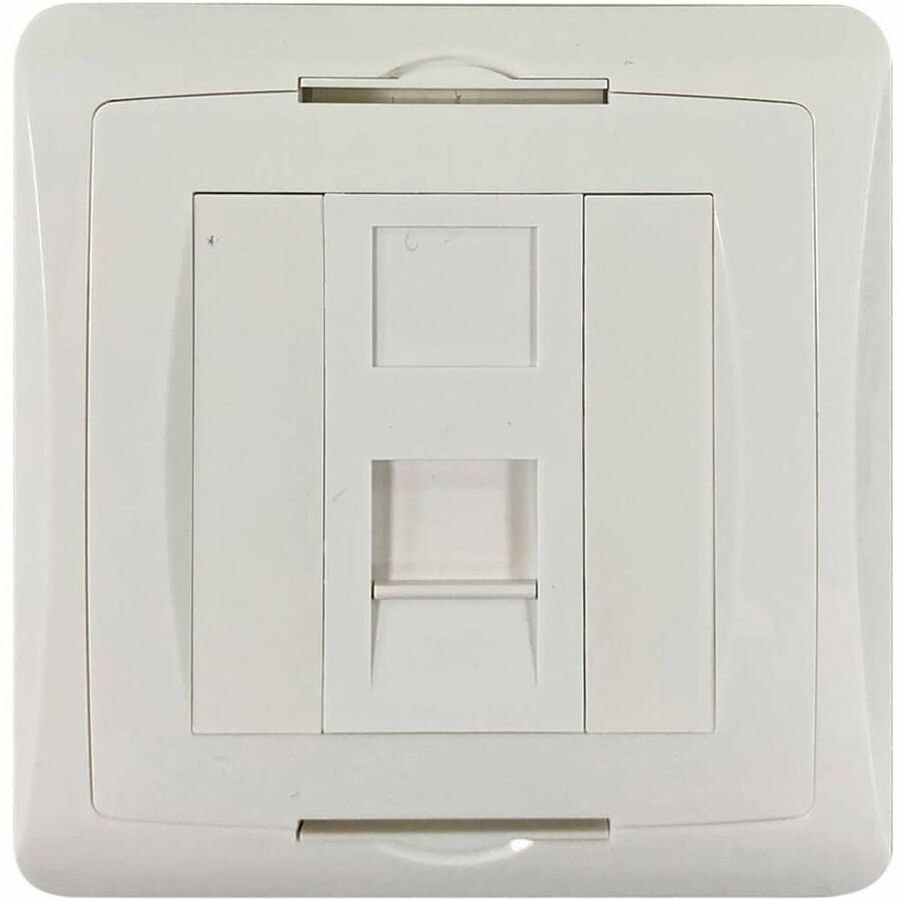 Eaton Tripp Lite Series 1-Port UK-Style Wall Plate, Unloaded Shuttered Module, White, TAA