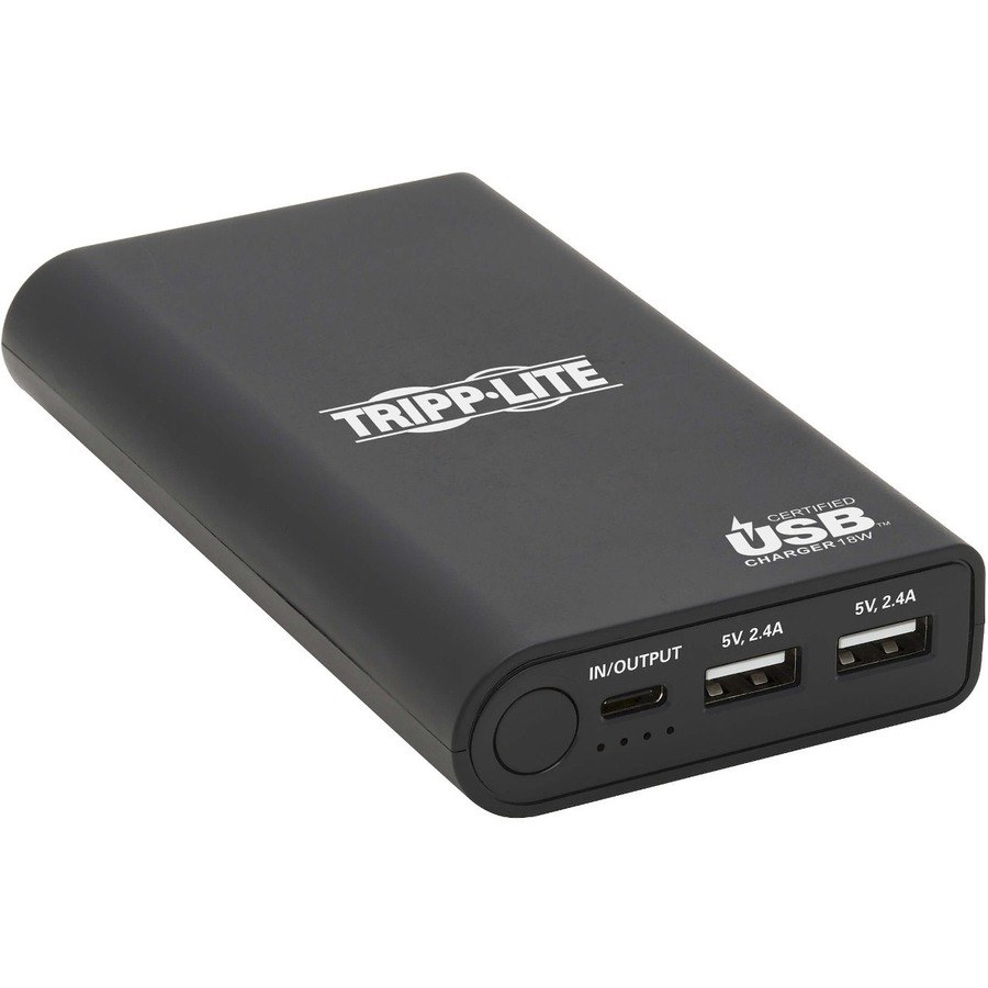 Eaton Tripp Lite Series Portable Charger - 2x USB-A, USB-C with PD Charging, 10,050mAh Power Bank, Lithium-Ion, USB-IF, Black