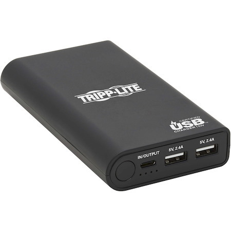 Tripp Lite by Eaton Portable Charger - 2x USB-A USB-C with PD Charging 10,050mAh Power Bank Lithium-Ion USB-IF Black