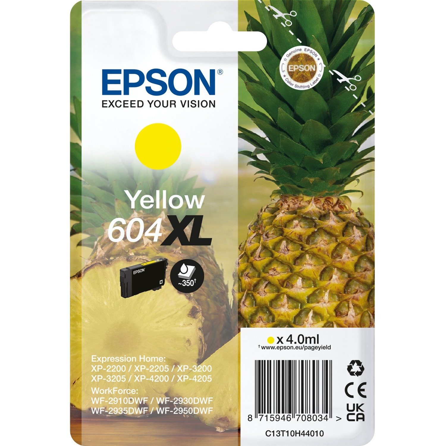 Epson 604XL Original Extra Large Yield Inkjet Ink Cartridge - Single Pack - Yellow Pack