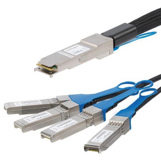 StarTech.com MSA Uncoded Compatible 3m QSFP+ to 4x SFP+ Direct Attach Breakout Cable - 40GbE - QSFP+ to 4x SFP+ Copper DAC 40 Gbps Low Power