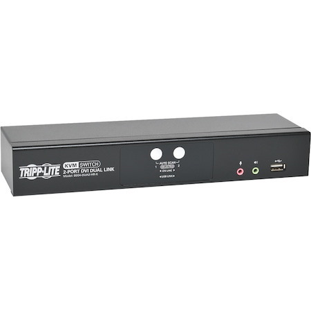 Tripp Lite by Eaton KVM Switch 2-Port DVI Dual-Link / USB w/ Audio & 2x 6ft Cables