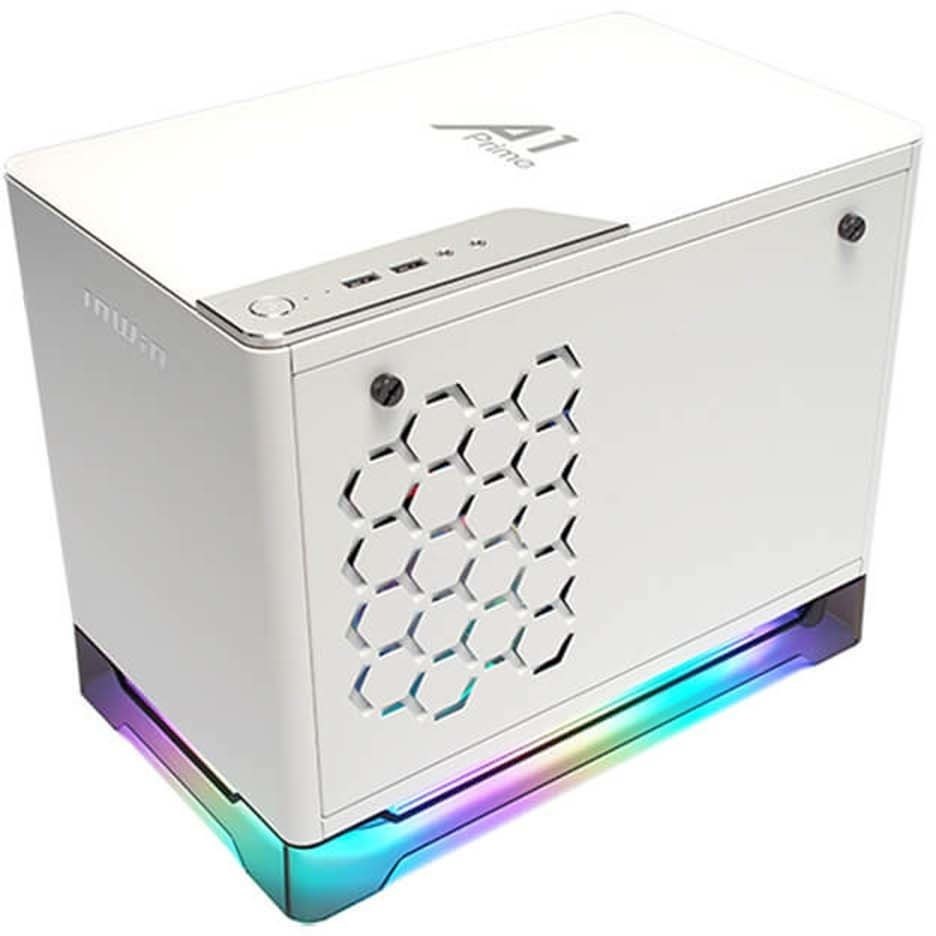 In Win IW-A1PRIME-WHITE Gaming Computer Case - Mini ITX Motherboard Supported - Mini-tower - Tempered Glass, Plexiglass, SECC, Aluminium - White