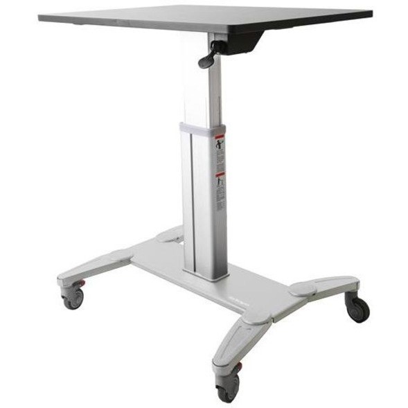 StarTech.com Mobile Standing Desk - Portable Sit-Stand Ergonomic Height Adjustable Cart on Wheels - Rolling Computer/Laptop Workstation