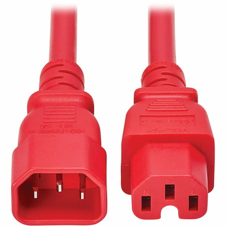 Tripp Lite by Eaton series Power Cord C14 to C15 - Heavy-Duty, 15A, 250V, 14 AWG, 10 ft. (3.1 m), Red