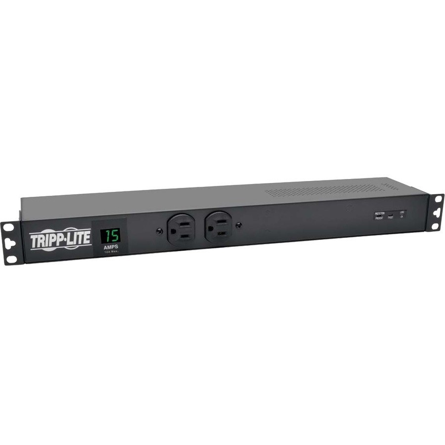 Eaton Tripp Lite Series 1.5kW Single-Phase Local Metered PDU + ISOBAR Surge Suppression, 3840 Joules, 100-127V Outlets (14 5-15R), 5-15P, 15 ft. (4.57 m) Cord, 1U Rack-Mount