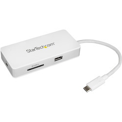 StarTech.com USB C Multiport Adapter - 4K HDMI - SD / SDHC / SDXC Slot (UHS-II) - Power Delivery - GbE - USB 3.0 Port - USB C Adapter - USB C Hub