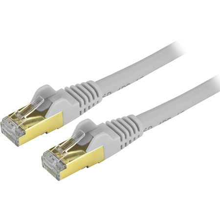 StarTech.com 30ft CAT6a Ethernet Cable - 10 Gigabit Category 6a Shielded Snagless 100W PoE Patch Cord - 10GbE Gray UL Certified Wiring/TIA