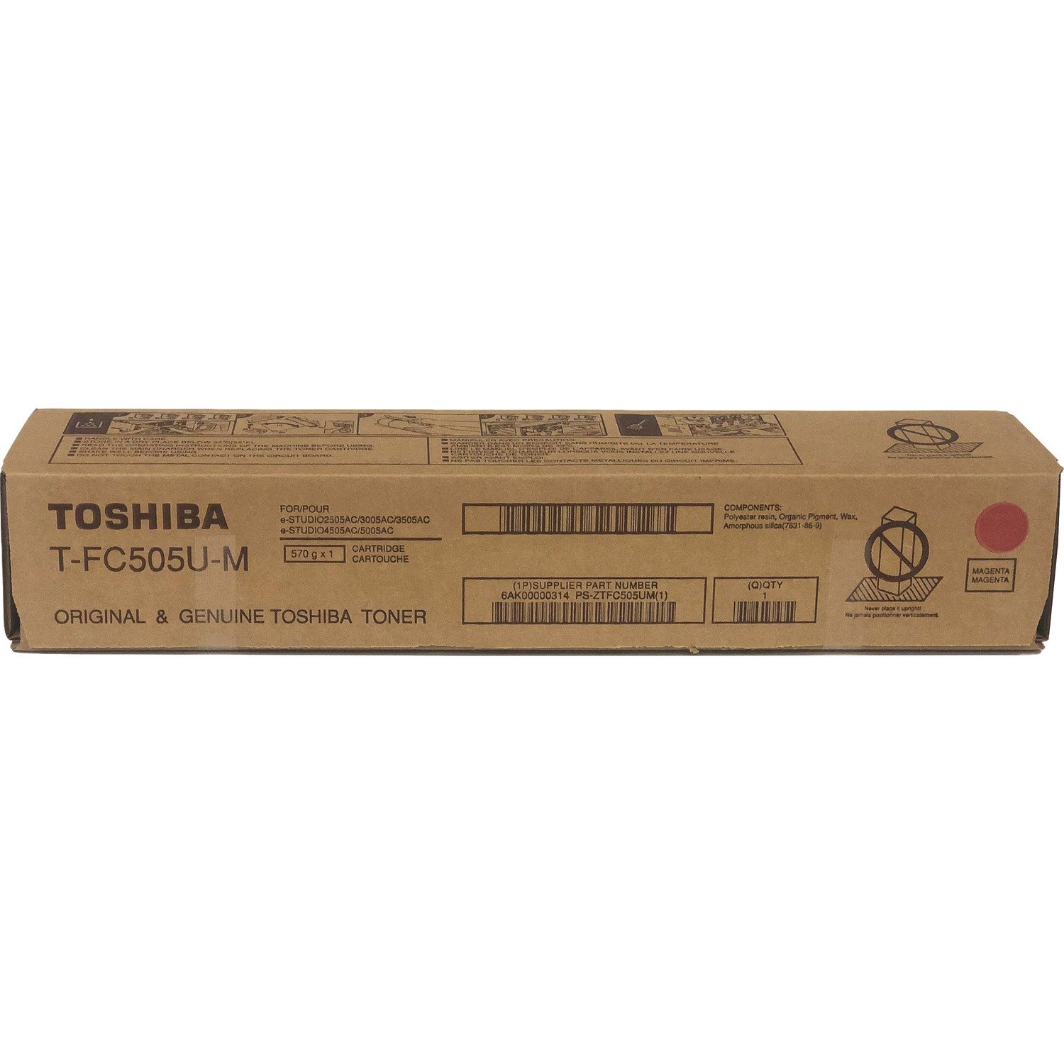 Toshiba Original High Yield Laser Toner Cartridge - Magenta - 1 Each