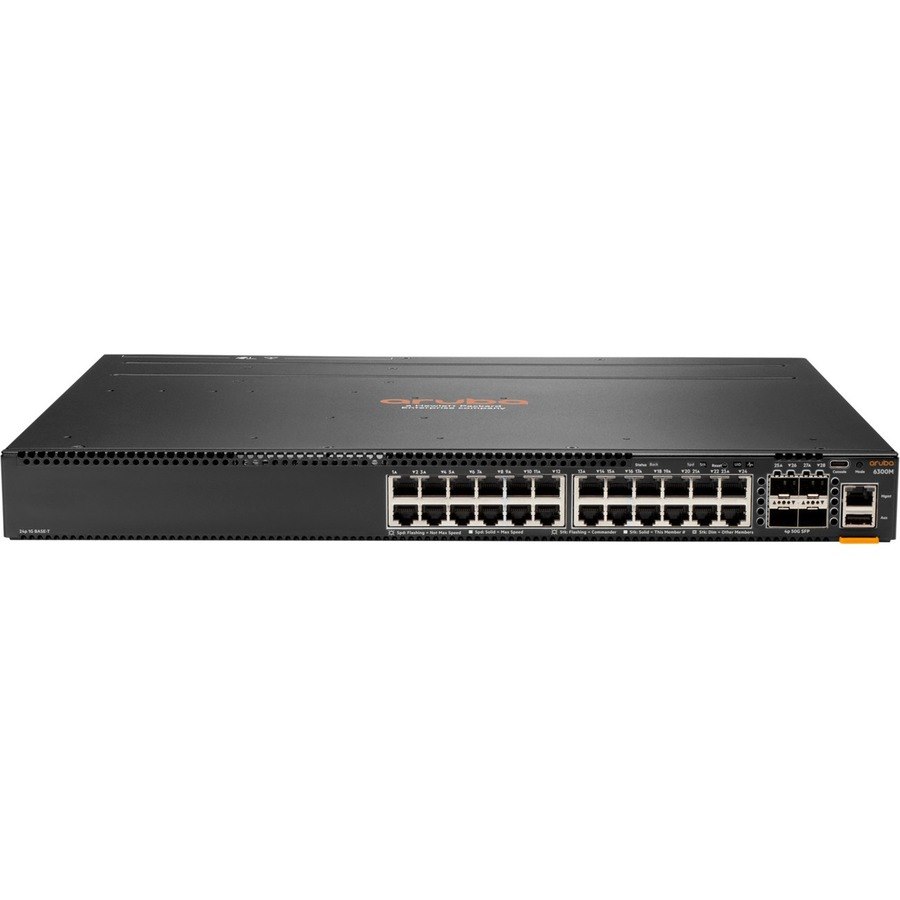 Aruba CX 6300 6300M 24 Ports Manageable Ethernet Switch - Gigabit Ethernet, 50 Gigabit Ethernet - 10/100/1000Base-T, 50GBase-X - Refurbished