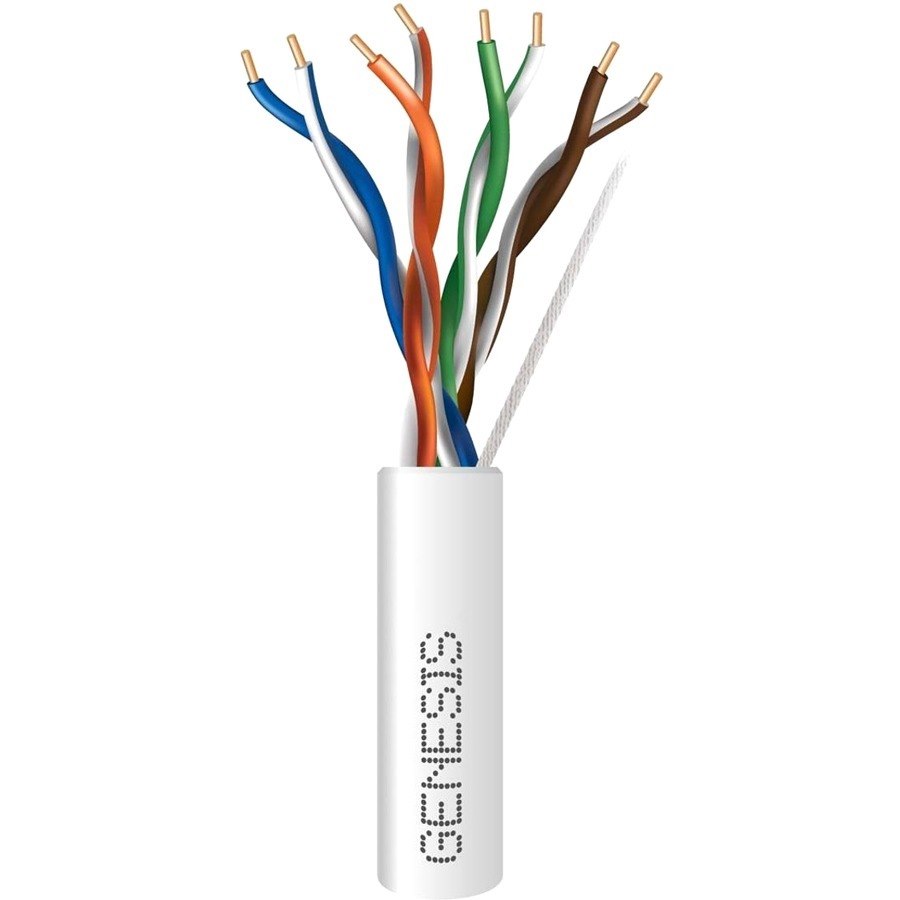 Genesis 63601101 CAT6 Riser Cable, 23/4 Solid BC, Unshielded, UTP, CMR, FT4, 1000' (304.8m), REELEX Pull Box, White