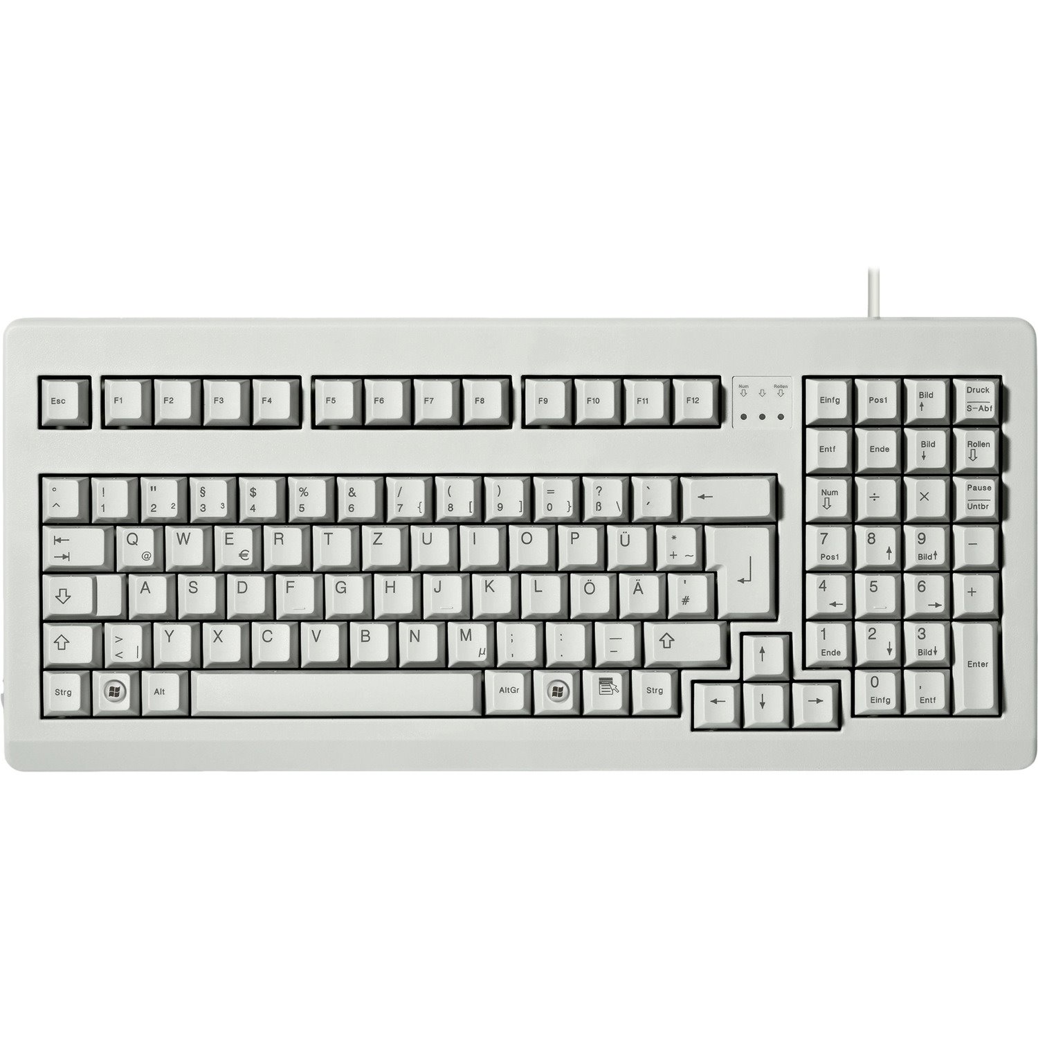 CHERRY G80-1800 Keyboard - Cable Connectivity - USB Interface - English (UK) - QWERTZ Layout - Light Grey