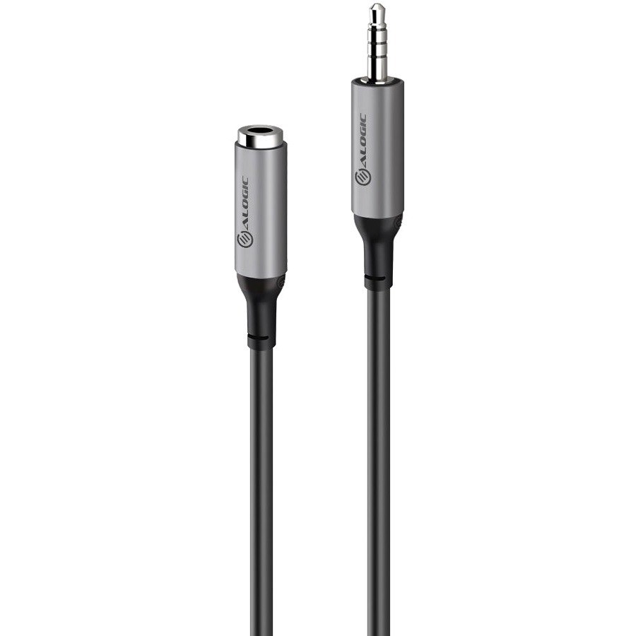 Alogic Ultra 3.5mm (Male) to 3.5mm (Female) Audio Cable - Space Grey - 2m