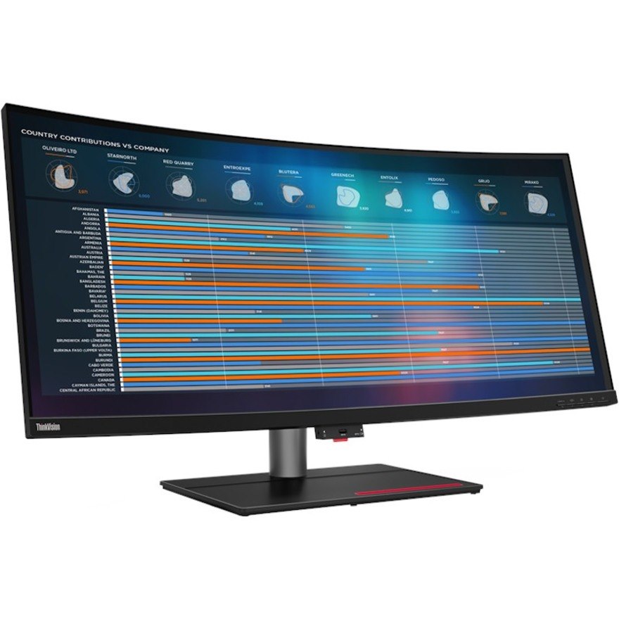 Lenovo ThinkVision P40w-20 39.7" Webcam WUHD Curved Screen WLED LCD Monitor - 21:9 - Raven Black