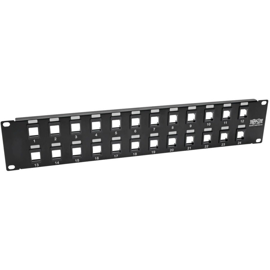 Tripp Lite by Eaton 24-Port 2U Rack-Mount Unshielded Blank Keystone/Multimedia Patch Panel, RJ45 Ethernet, USB, HDMI, Cat5e/6