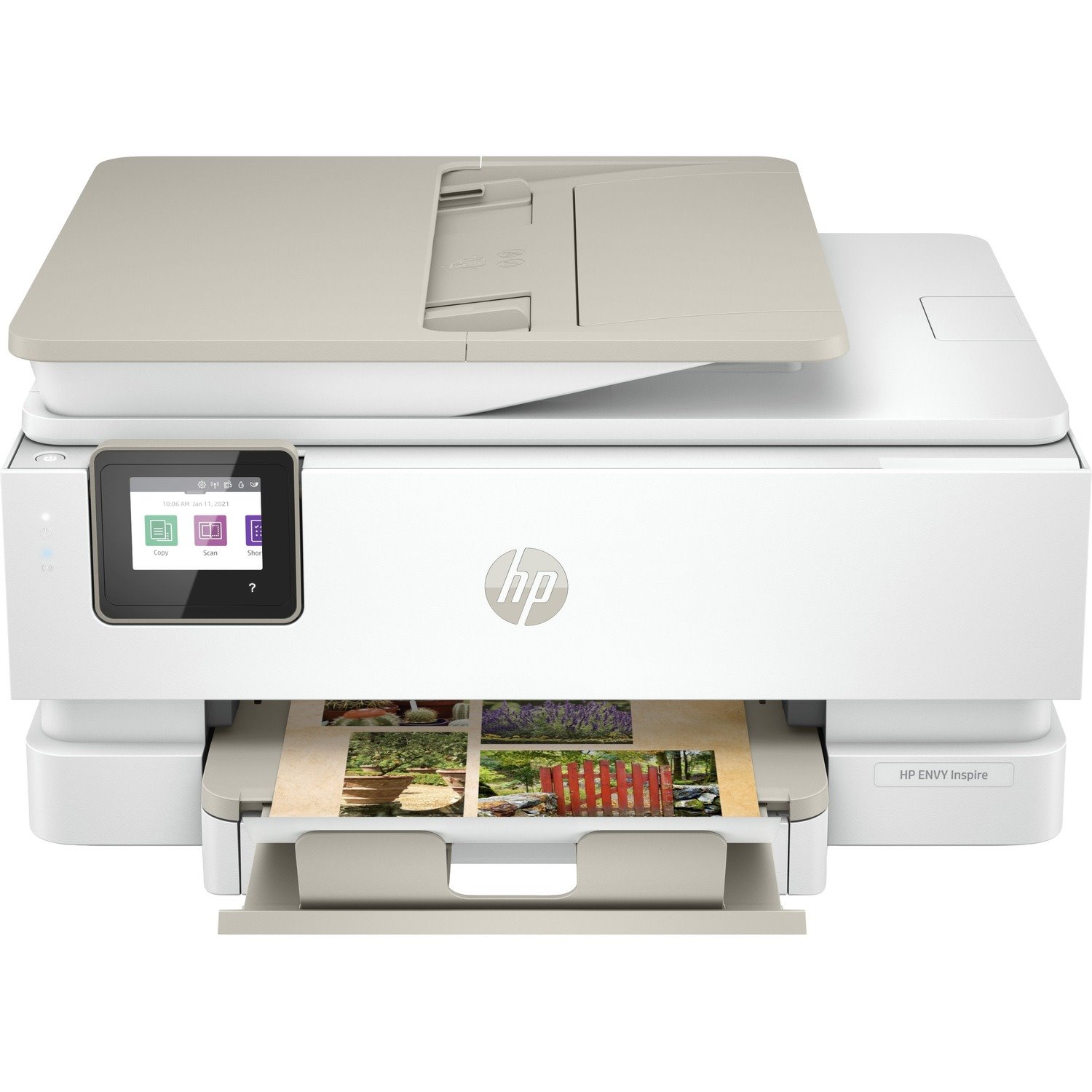 HP ENVY Inspire 7955e Inkjet Multifunction Printer-Color-Copier/Scanner-ppm Mono/10 ppm Color Print-4800x1200 dpi Print-Automatic Duplex Print-1000 Pages-125 sheets Input-Color Flatbed Scanner-1200 dpi Optical Scan-Wireless LAN