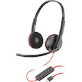 Plantronics Blackwire C3220 Wired Over-the-head Stereo Headset - Black