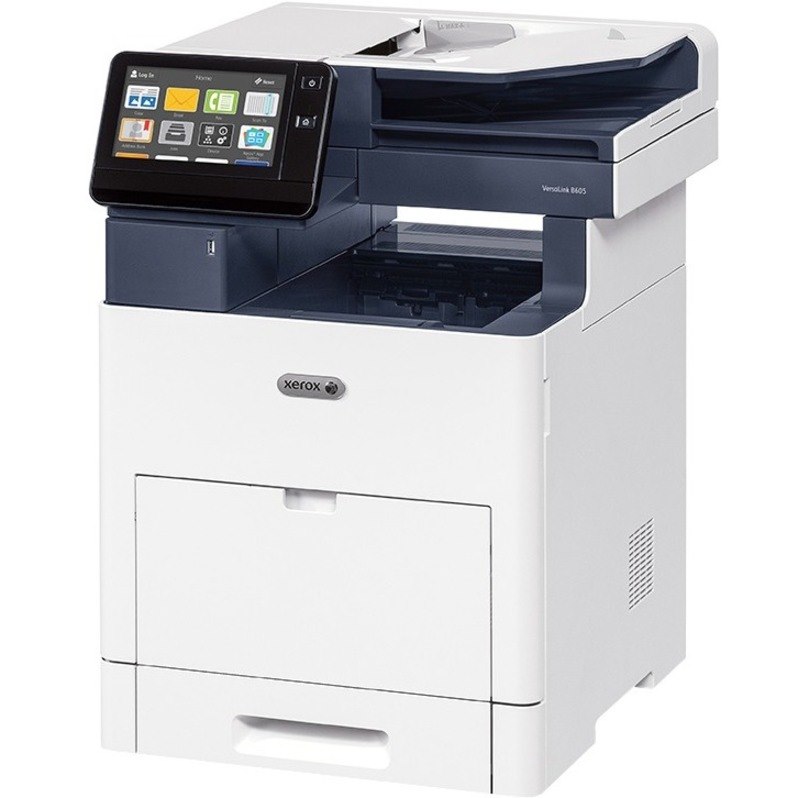 Xerox VersaLink B605/XL LED Multifunction Printer-Monochrome-Copier/Fax/Scanner-58 ppm Mono Print-1200x1200 Print-Automatic Duplex Print-250000 Pages Monthly-700 sheets Input-Color Scanner-600 Optical Scan-Monochrome Fax-Gigabit Ethernet