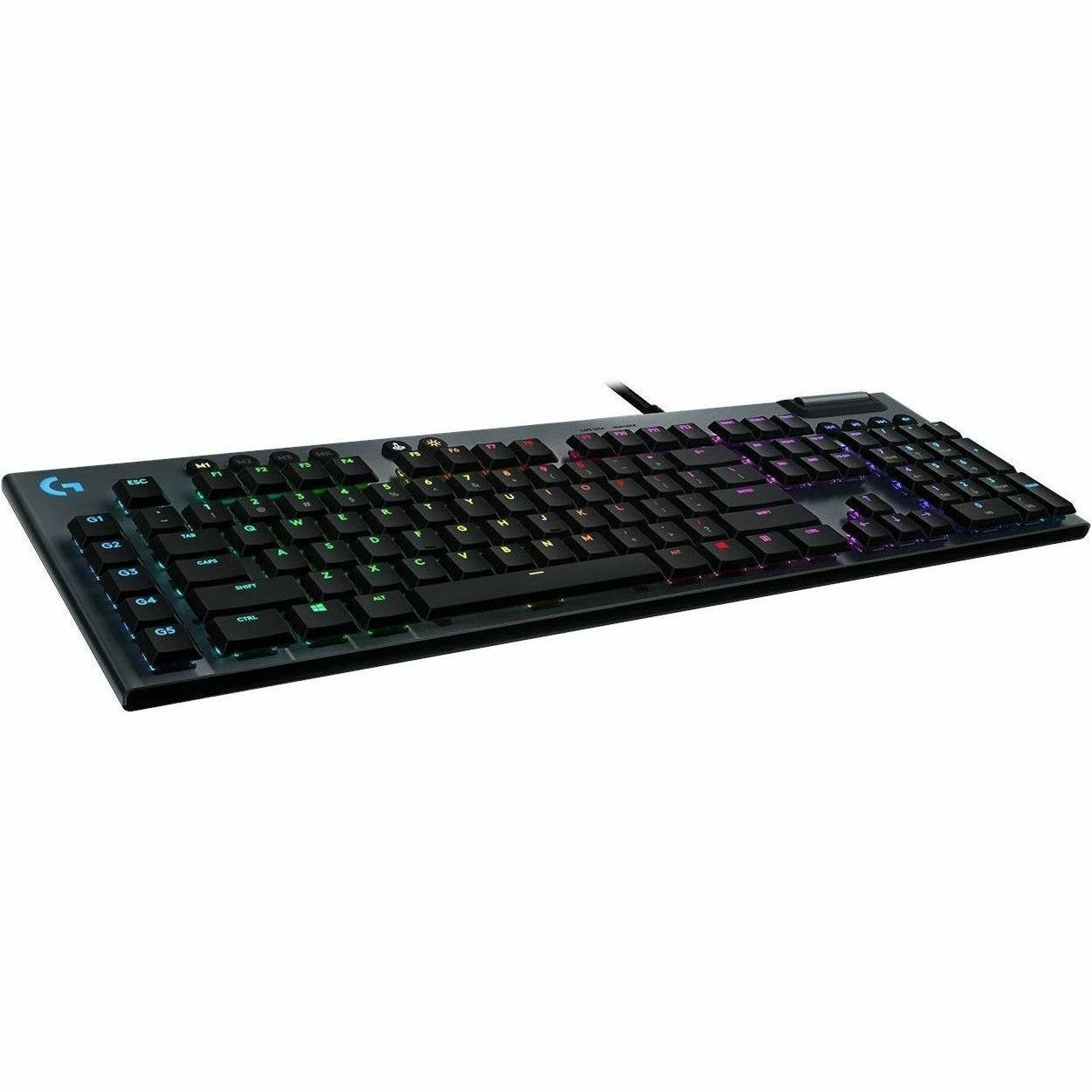 Logitech G G815 Gaming Keyboard - Cable Connectivity - USB Interface - RGB LED - English (UK) - QWERTY Layout - Black