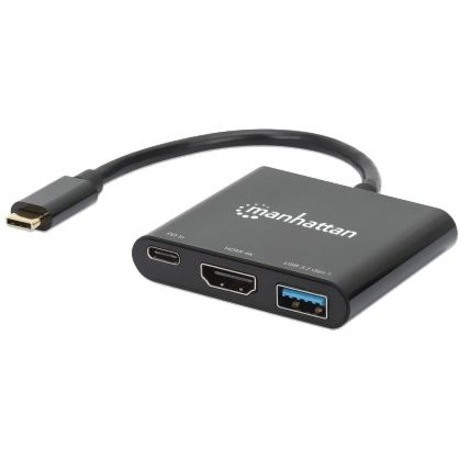 Manhattan USB Type C Docking Station for Notebook/Tablet PC/Desktop PC/Smartphone/Monitor - Black