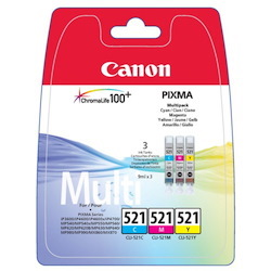 Canon CLI-521 Original Inkjet Ink Cartridge - Cyan, Magenta, Yellow - 3 / Pack