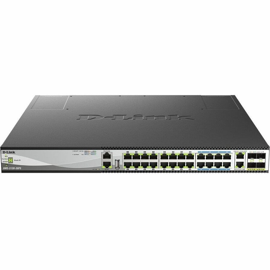 D-Link DMS-3130 DMS-3130-30PS 26 Ports Manageable Ethernet Switch - 2.5 Gigabit Ethernet, 5 Gigabit Ethernet, 10 Gigabit Ethernet, 25 Gigabit Ethernet - 2.5GBase-T, 5GBase-T, 10GBase-T, 25GBase-X