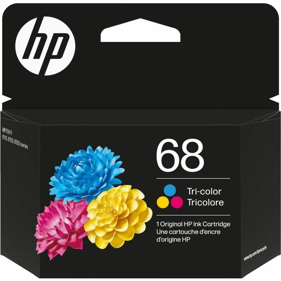 HP 68 Original Standard Yield Inkjet Ink Cartridge - Tri-color, Cyan, Magenta, Yellow Pack