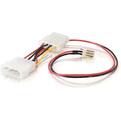 C2G 6in 3-pin Fan to 4-pin Pass-Through Power Adapter Cable