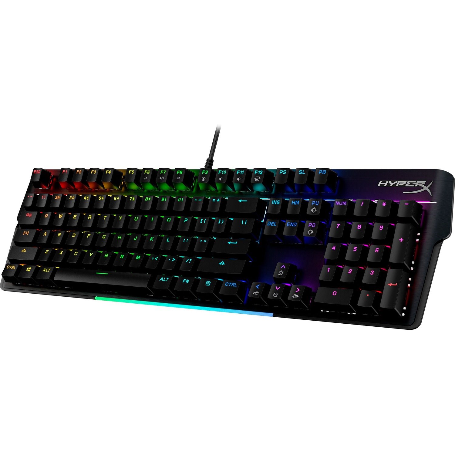 HP HyperX Alloy MKW100 Gaming Keyboard - Cable Connectivity - USB Interface - RGB LED - English (US) - QWERTY Layout - Black