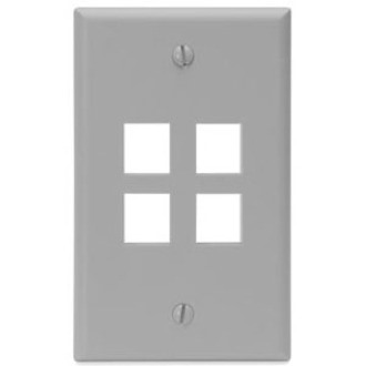 Leviton QuickPort 4 Socket Faceplate