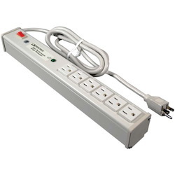 C2G 15ft Wiremold 6-Outlet Plug-In Center Unit 120v/15a Network Protector Lighted Switch Computer Grade Surge Protector - Beige