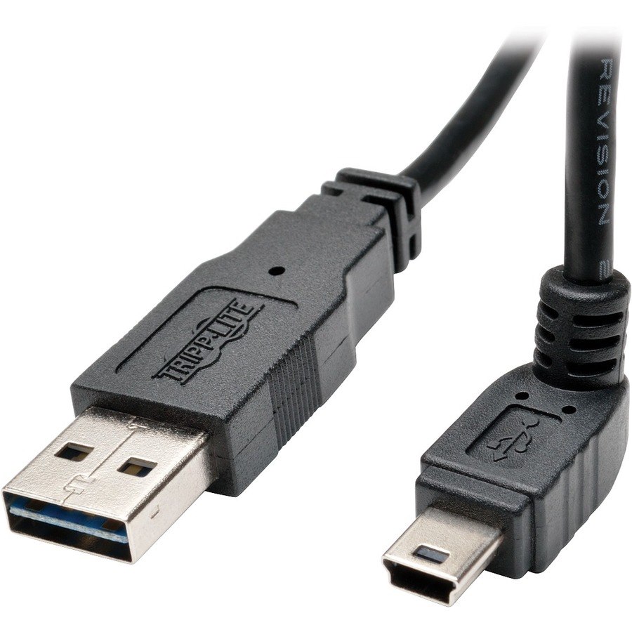 Tripp Lite by Eaton Universal Reversible USB 2.0 Converter Adapter Cable (Reversible A to Down-angle 5Pin Mini B M/M) 3 ft. (0.91 m)