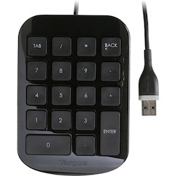 Targus AKP10EU Keypad - Cable Connectivity - USB Interface - Black, Grey