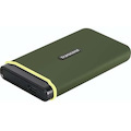Transcend 2 TB Portable Solid State Drive - External - Military Green